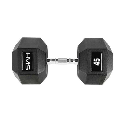 HMS PREMIUM 45 KG HEXAGONÁLNÍ JEDNORUČKA – hexagonální jednoruční činka