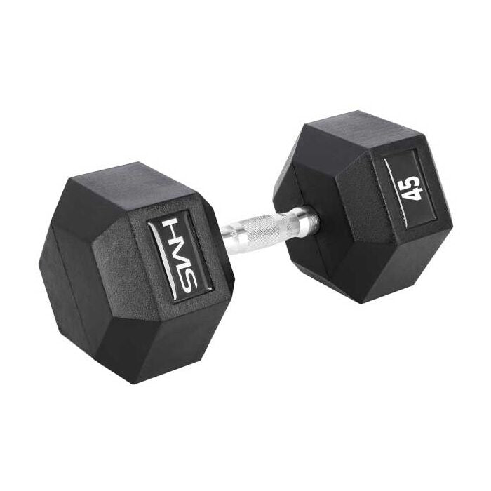 HMS PREMIUM 45 KG HEXAGONÁLNÍ JEDNORUČKA – hexagonální jednoruční činka